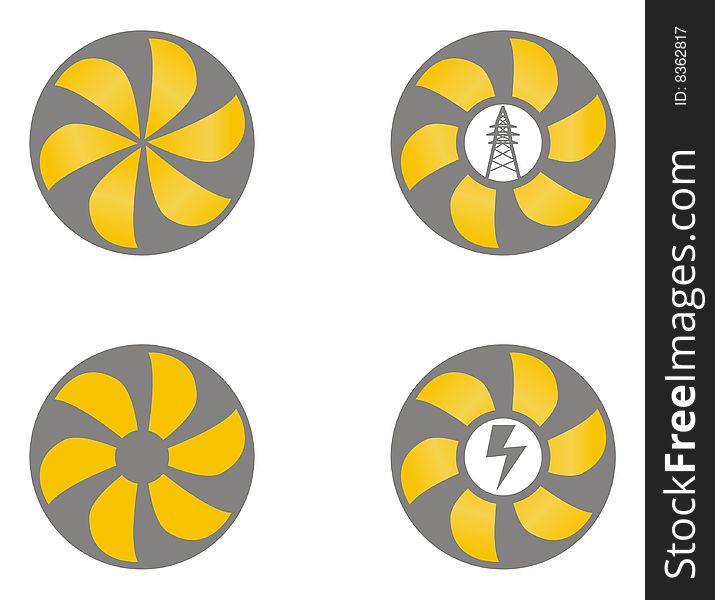 Set of 4 electricity icons