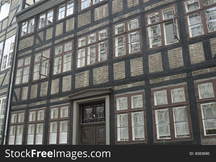 Classic building in Copenhagen, Denmark with many windows. Classic building in Copenhagen, Denmark with many windows