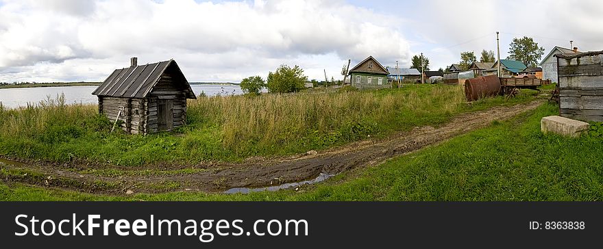 Panorama of the russian rural landscape