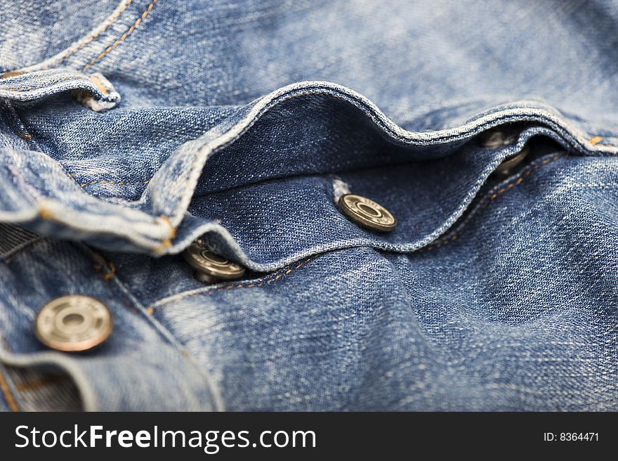 Blue jeans shutter with close up in studio