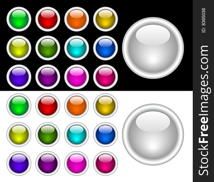 Many color buttons for web