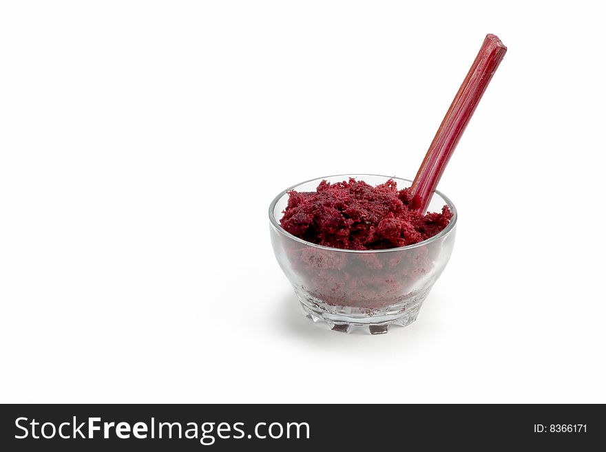 Fresh beetroot dry extract  isolated white background. Fresh beetroot dry extract  isolated white background