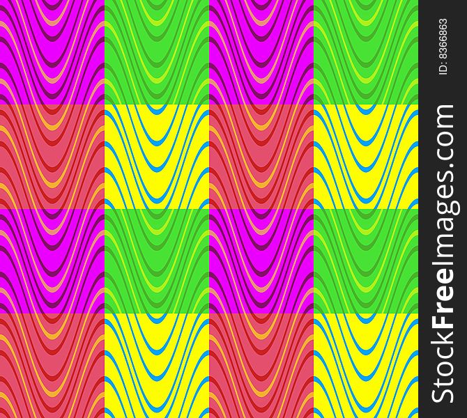 Multicolor Block Wave Pattern