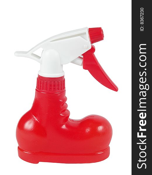 Sprayer red-white color to look like boot on white background