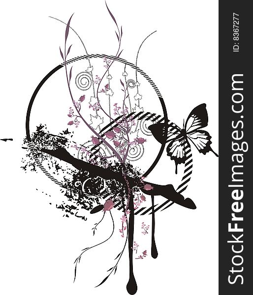 Abstract floral grunge background,  illustration series. Abstract floral grunge background,  illustration series.