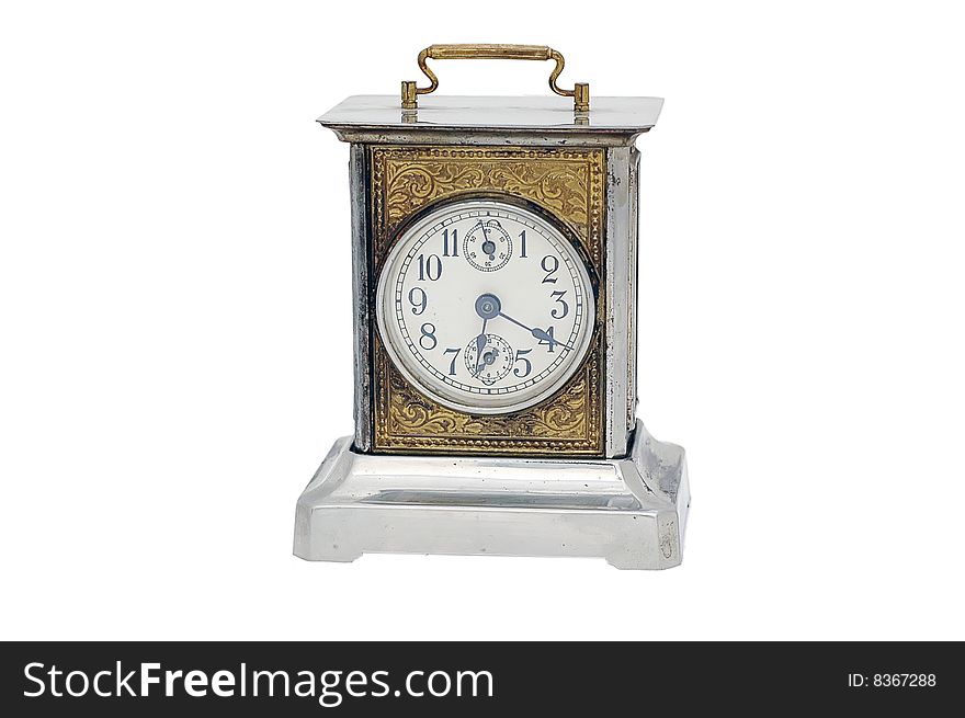 Vintage Alarm Clock isolated on white