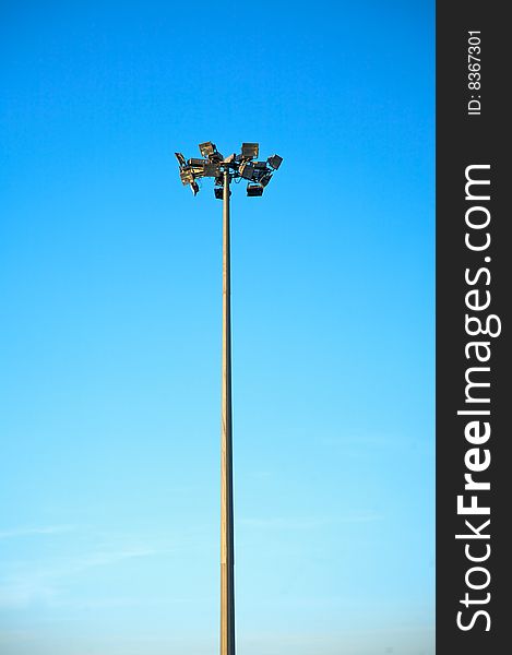 Street lamppost with blue sky at the evening