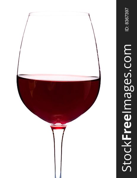 Glass of red wine, isolated on a white