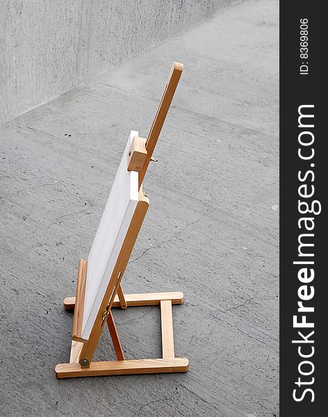 Easel with blank canvas