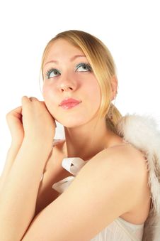 Portrait Of Blonde Girl In Angel S Costume Royalty Free Stock Photo Portrait Of Blonde Girl In Angel S Costume Royalty Free Stock Photo