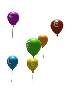 Multicolored Balloons With Euro Symbols Stock Image Multicolored Balloons With Euro Symbols Stock Image