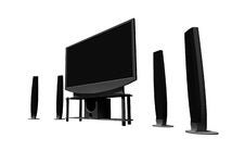 Home Theater / High Definition Television Stock Photo