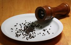 Black Peppercorns And Pepper Mill Stock Image Black Peppercorns And Pepper Mill Stock Image