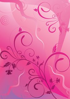 Branch Is Pink With A Bluebell Stock Image Branch Is Pink With A Bluebell Stock Image