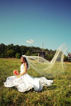 Bride With A Wedding Bouquet Royalty Free Stock Image Bride With A Wedding Bouquet Royalty Free Stock Image