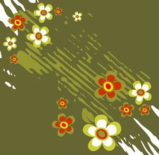 Grunge Floral Background Stock Images