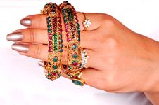 Golden Bracelets Royalty Free Stock Image Golden Bracelets Royalty Free Stock Image