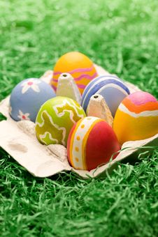 Box Of Rough Stroked Easter Eggs Royalty Free Stock Photography Box Of Rough Stroked Easter Eggs Royalty Free Stock Photography