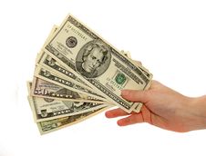 Hand Holding Banknotes Royalty Free Stock Photography