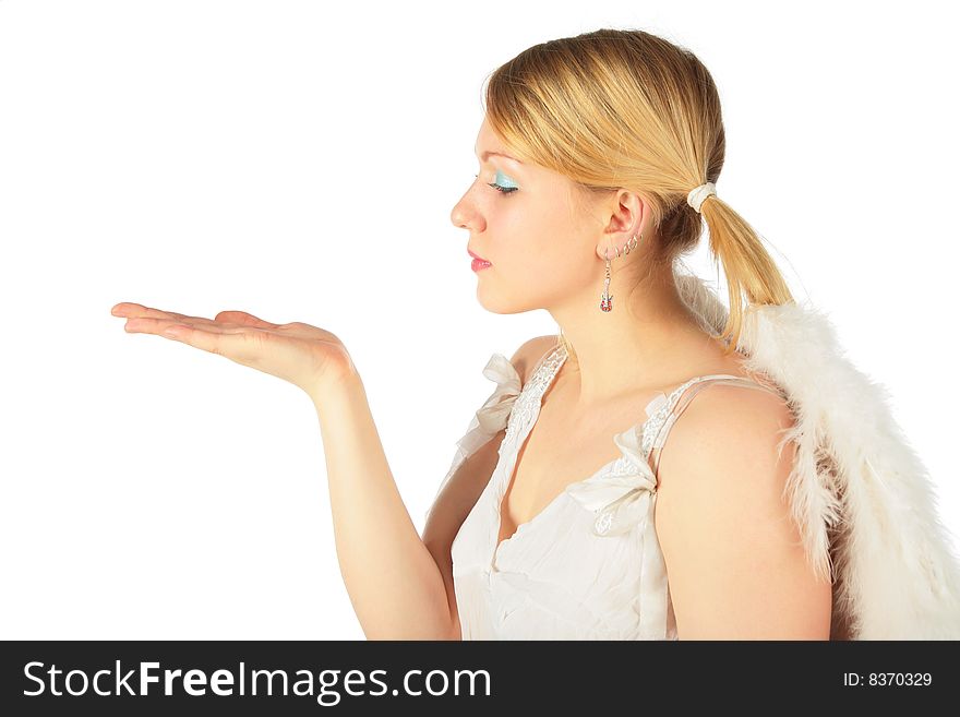 1+ Girl angel costume looks open palm Free Stock Photos - StockFreeImages