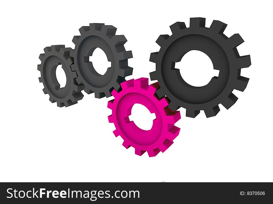 Cogwheels - isolated illustration on white