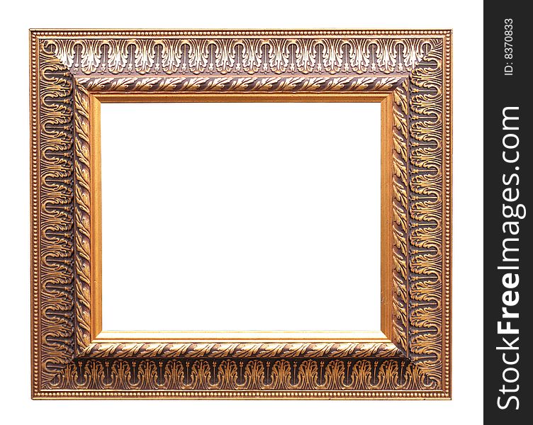 Frame from baguette on white background