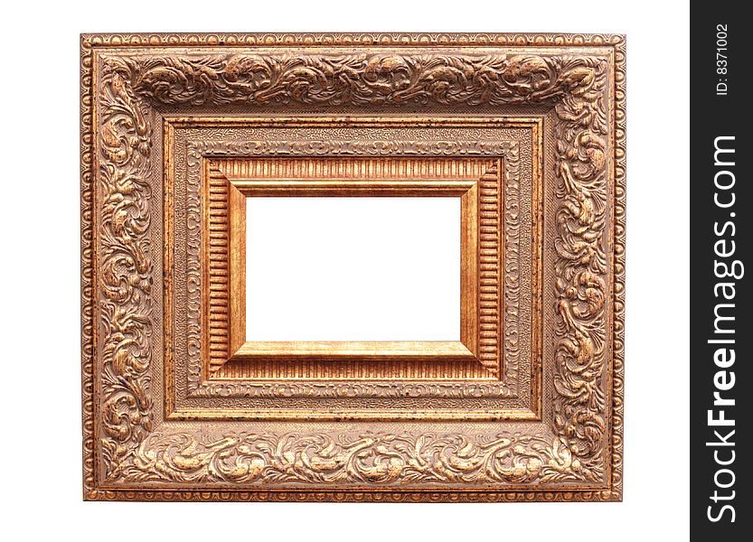 Frame from baguette on white background