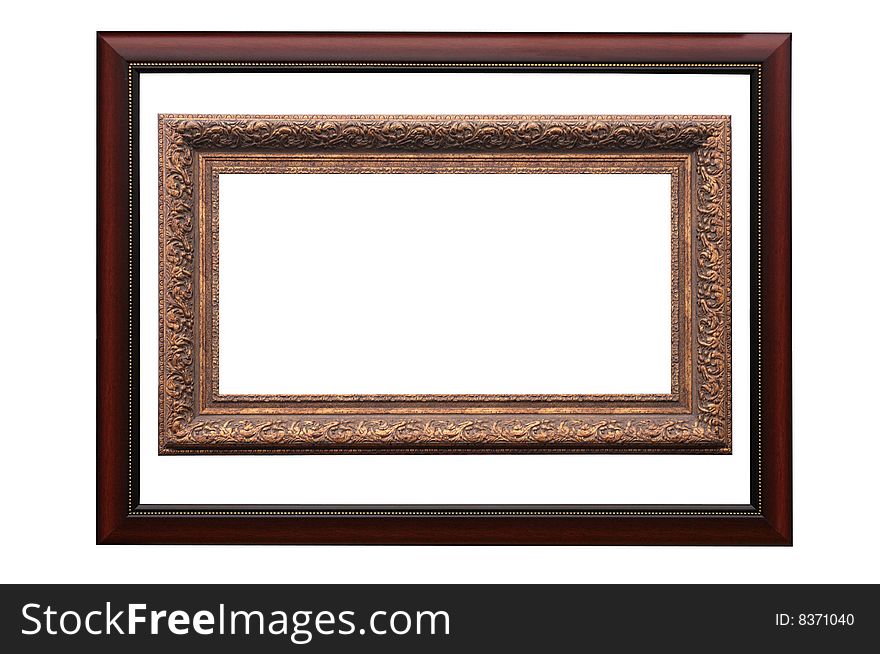 Frame for picture from baguette on white background