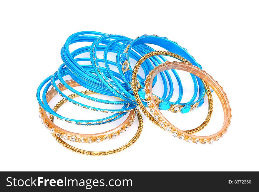 Bangles isolated on white background.