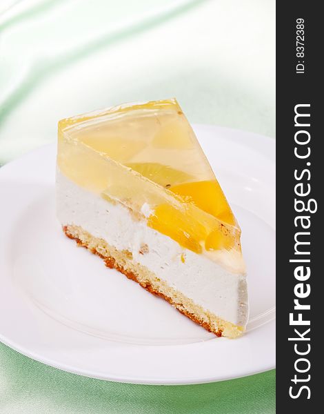 Food series: fancy cake with yellow fruit  jelly. Food series: fancy cake with yellow fruit  jelly
