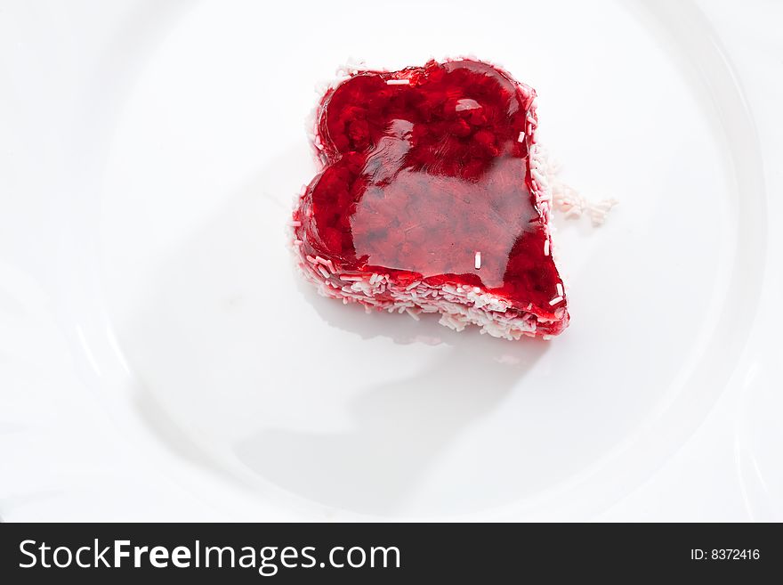 Food series: fancy cake with red raspberry jelly