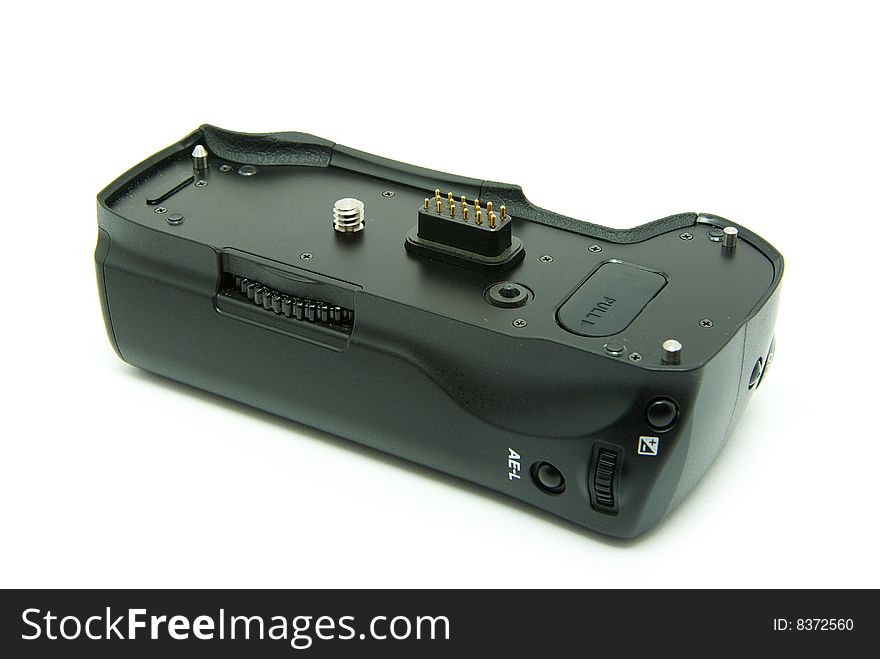 Battery grip for dslr cameras on white