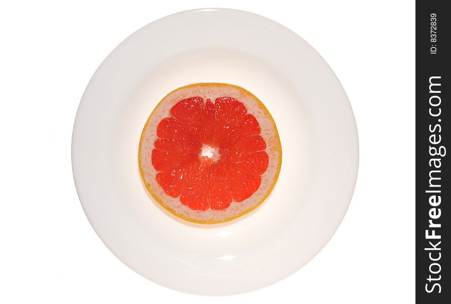 Grapefruit On Dish