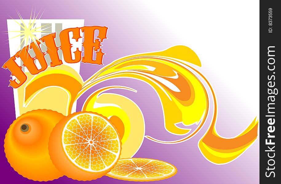 This is a background with an orange, glass and text decorative. This is a background with an orange, glass and text decorative