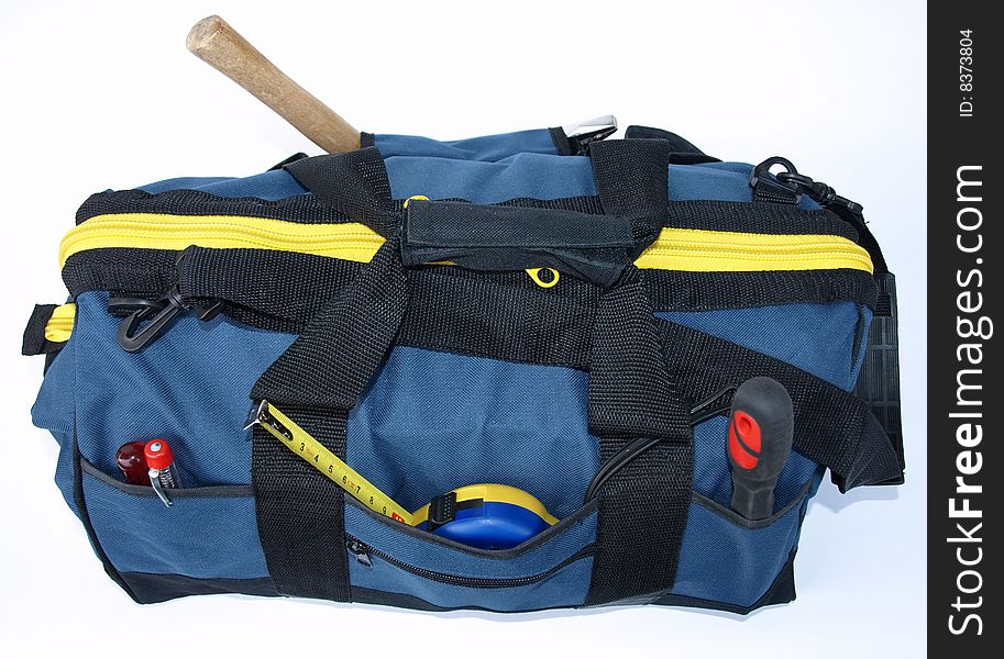 The bag with several tools.