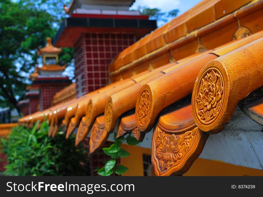 Image of the roof top at Fatt Wah Temple, Malaysia. Image of the roof top at Fatt Wah Temple, Malaysia