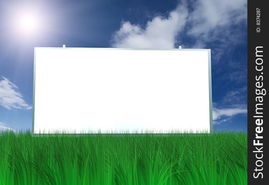 Billboard on green grass for you company