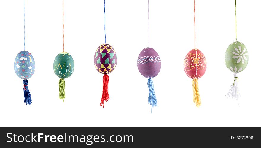 Colored Easter Egg On The Thread