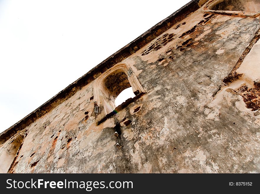 Detail ancient church wall exterior in malaysia. Detail ancient church wall exterior in malaysia