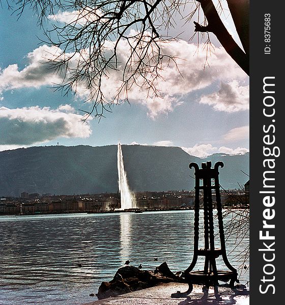 Lake leman water Jet in Geneva