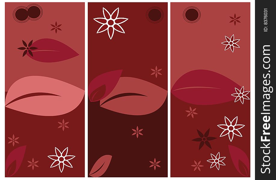 Red Floral Background - Vector Illustration