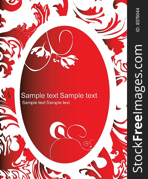 Red abstract decorative design with space for text