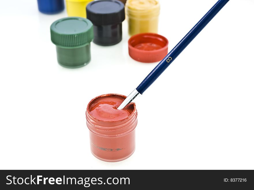 Watercolor Gouache Paints Set With Brush