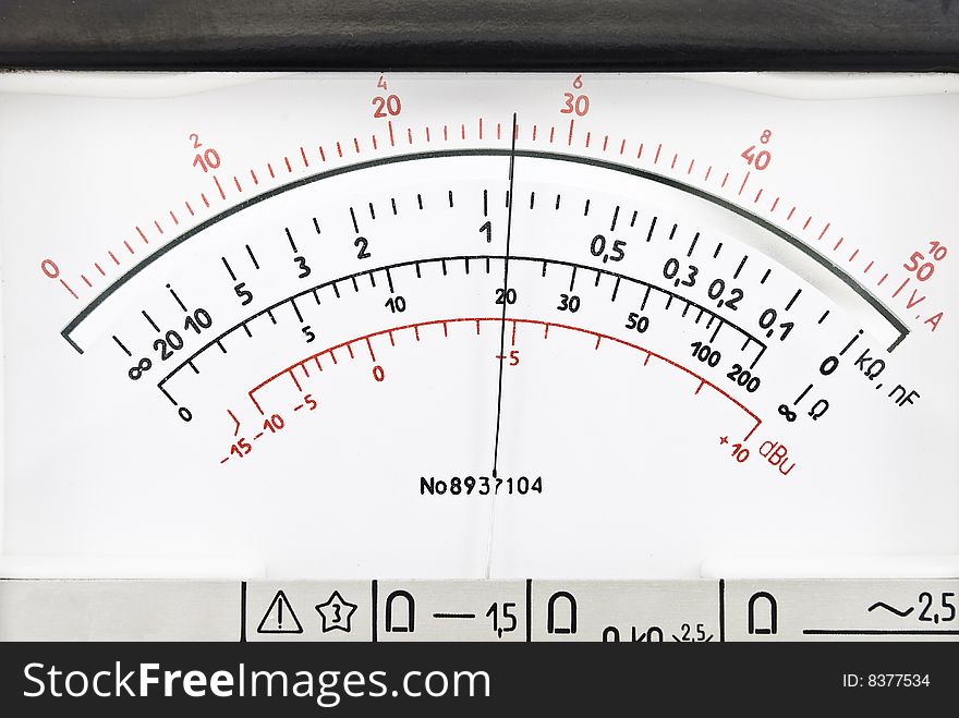 Vintage analog scale. Volt, ampere.