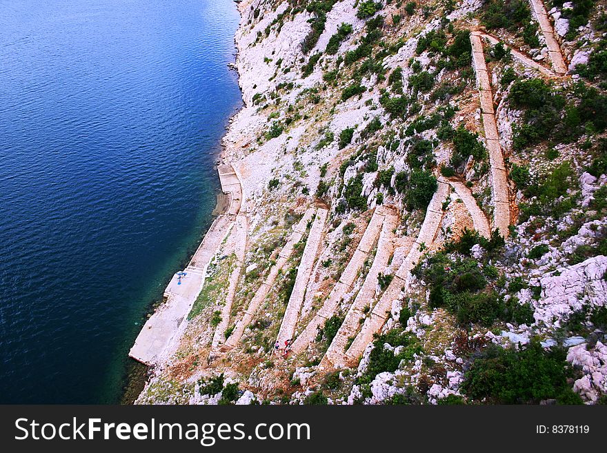 path to the sea in Croatia on the Adriatic coast