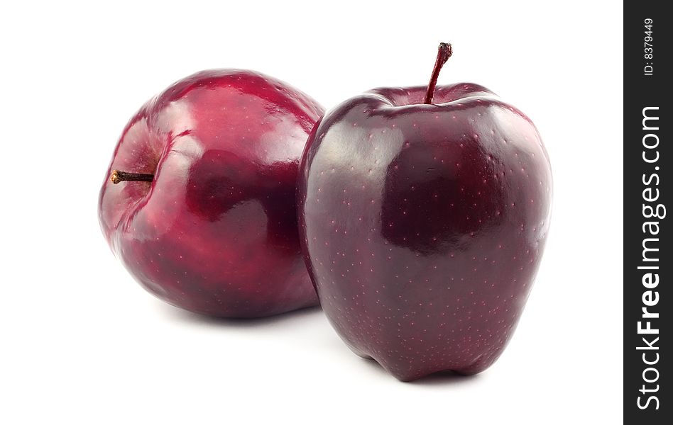 Two Red Apples isolated on white background with copy space