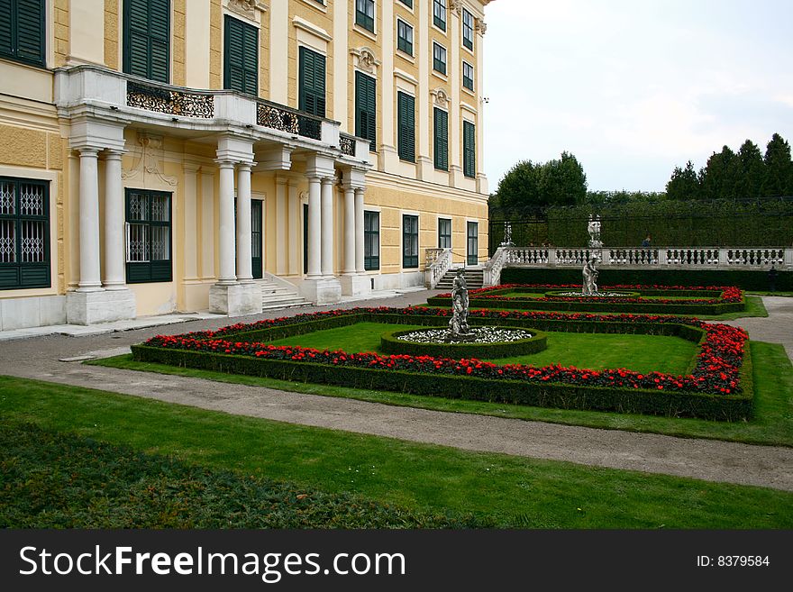 The part of the Schonbrunn palace garden, Vienna, Austria. The part of the Schonbrunn palace garden, Vienna, Austria.