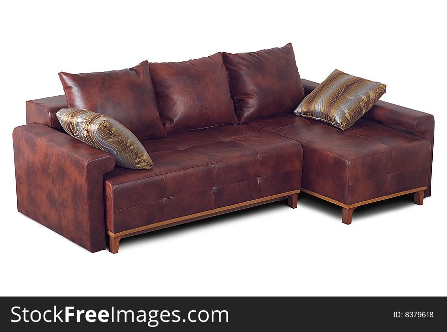 Leather sofa marble colors isolated on a white background.