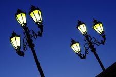 Two Street Lights Royalty Free Stock Photography Two Street Lights Royalty Free Stock Photography
