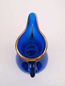 Blue Gold Crystal Glass Deco Jug Top Royalty Free Stock Image Blue Gold Crystal Glass Deco Jug Top Royalty Free Stock Image